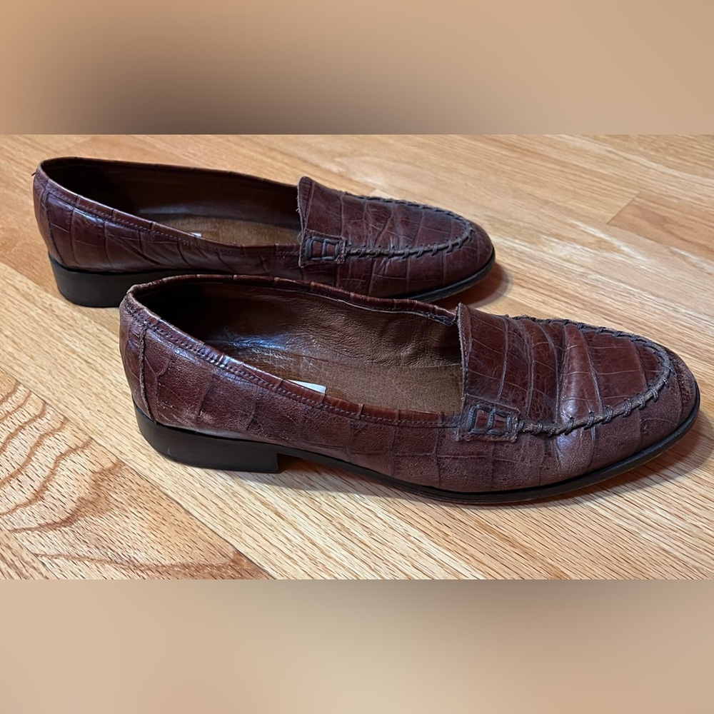 Talbots vintage crocodile loafers